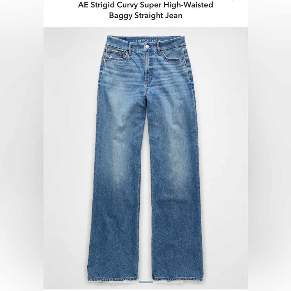 Women's AE Curvy Super High Rise Baggy Jeans- 4 regular